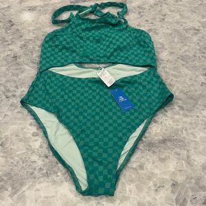 Cupshe Green Checkerboard One-Piece Swimsuit